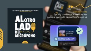Portada del episodio 1385 del podcast “Al otro lado del micrófono”, producido por Jorge Marín desde EOVE Productora. La imagen combina la identidad visual habitual del podcast con la portada de “Las Lobas de Wall Street”, un podcast especializado en finanzas, inversión y educación financiera. En este episodio de la sección #LunesPodcastero se recomienda este proyecto sonoro y se analiza cómo los podcasts de nicho pueden acercar conceptos económicos complejos a nuevas audiencias mediante formatos accesibles y conversaciones especializadas.